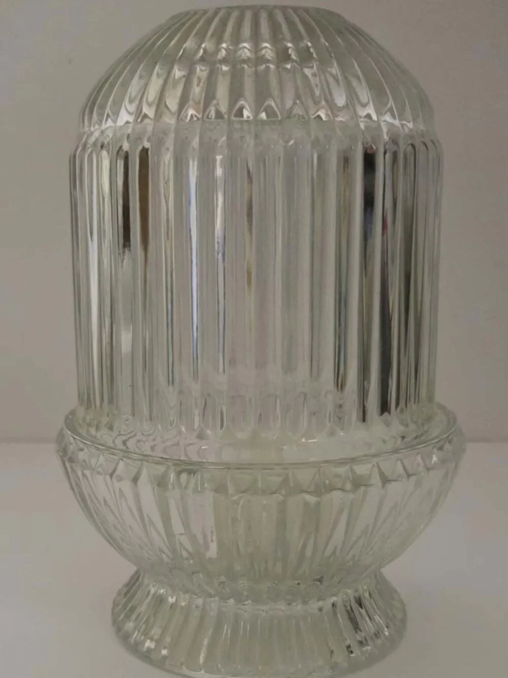 Homco Glass Ribbed Fairy Lamp
